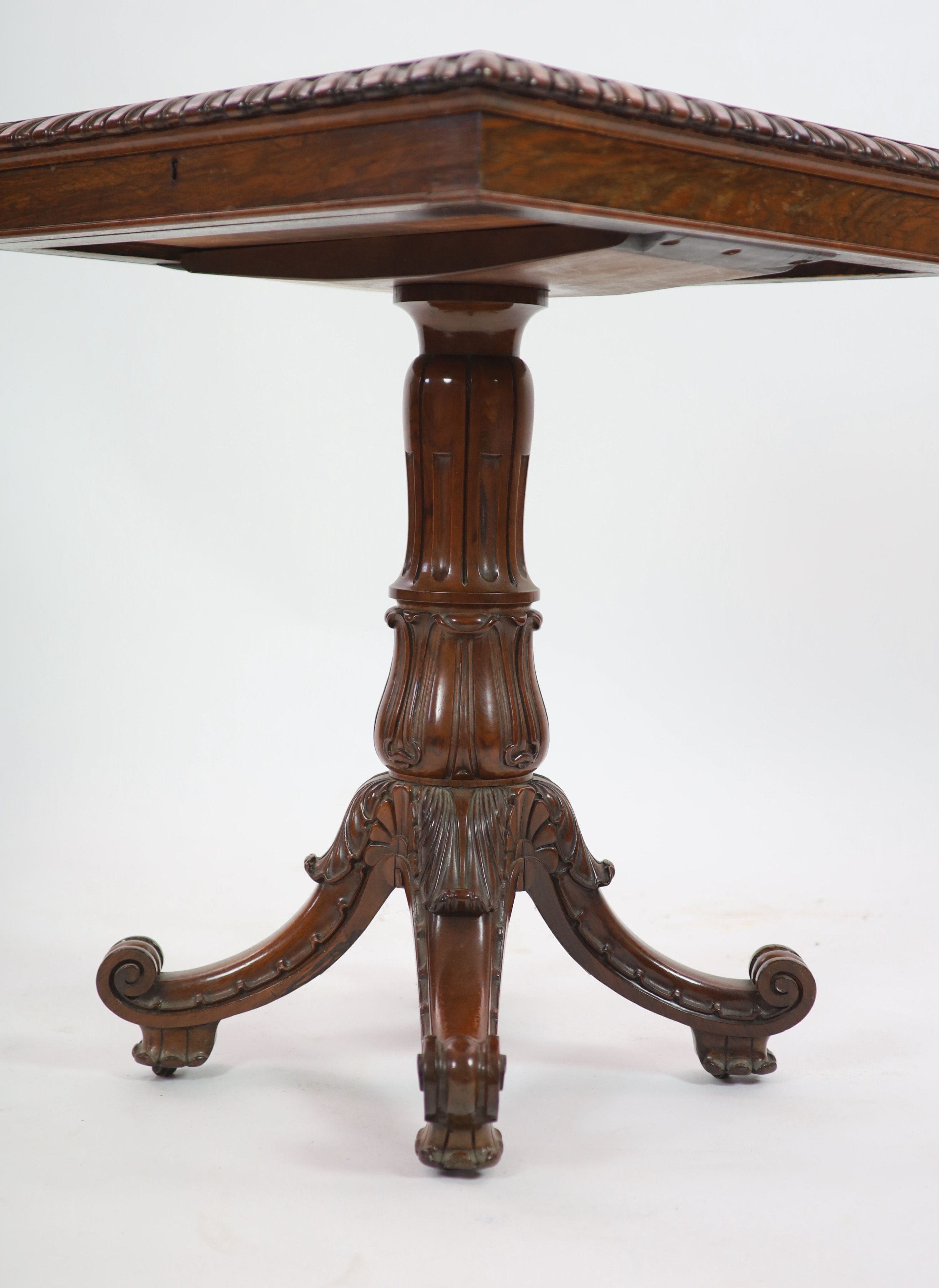 A William IV rosewood and pietra dura games table, W 66cm D 66cm H 78cm